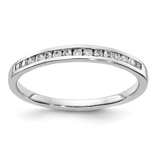14K White Gold 0.17 Carat Lab Grown Diamond VS SI+ G+ Complete Channel Set Band