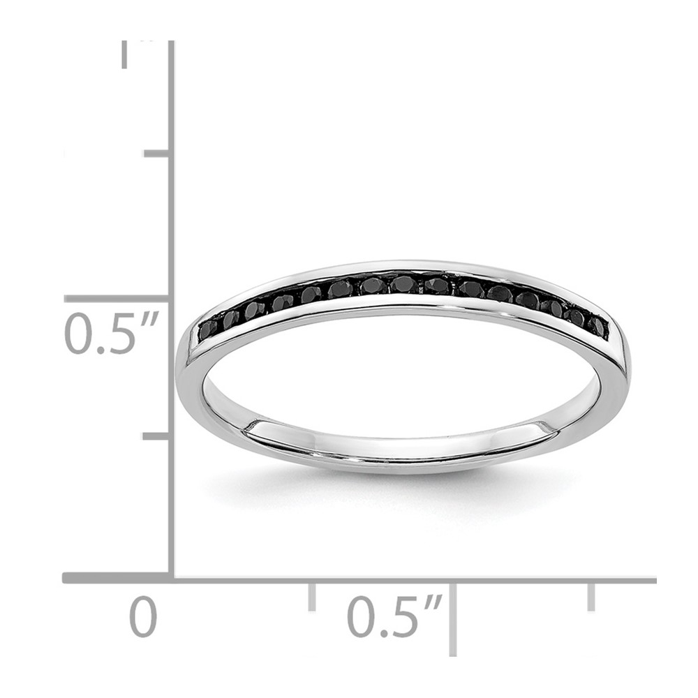 14k White Gold Black Diamond Channel Band (RM5623-BK-016-WA)