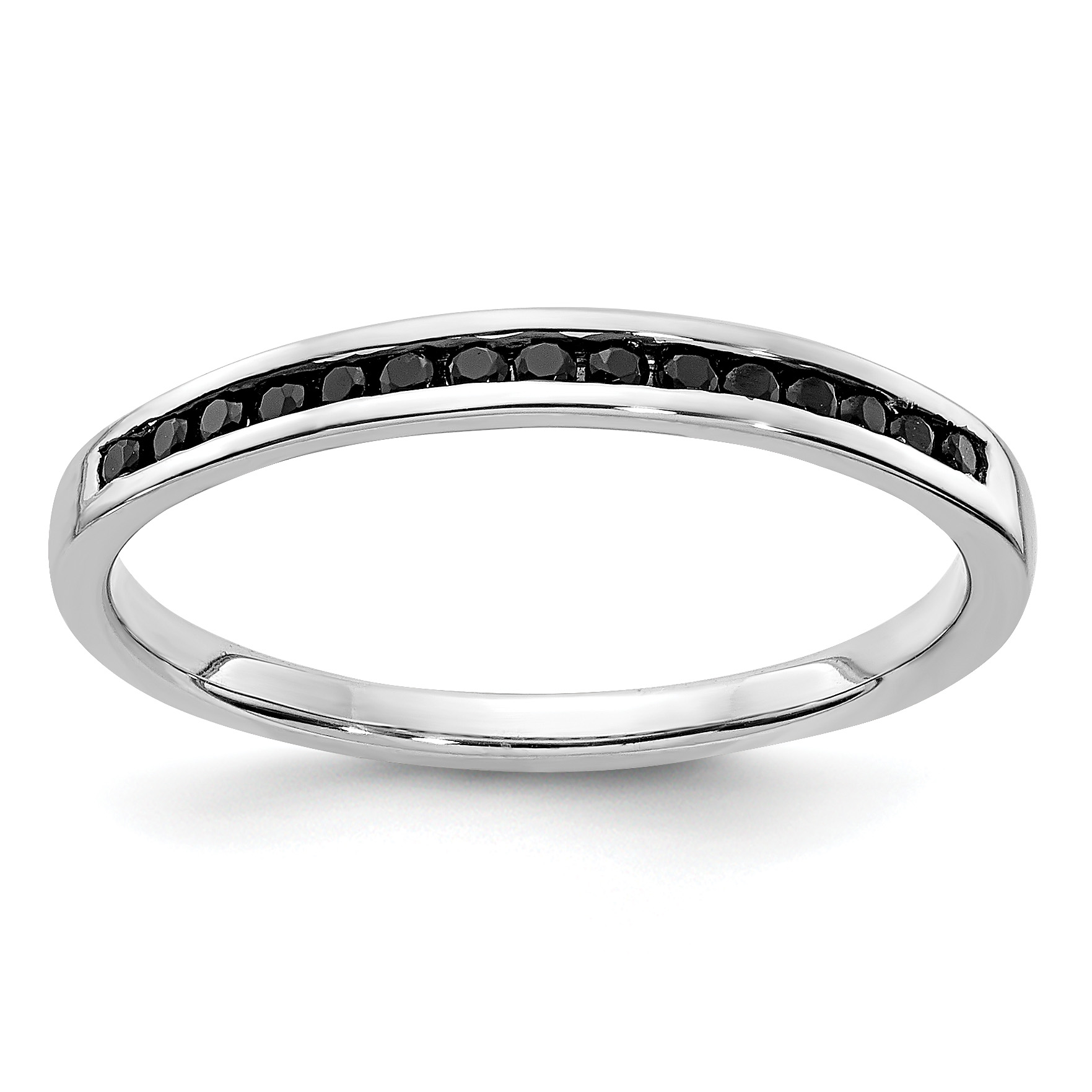 14k White Gold Black Diamond Channel Band (RM5623-BK-016-WA)
