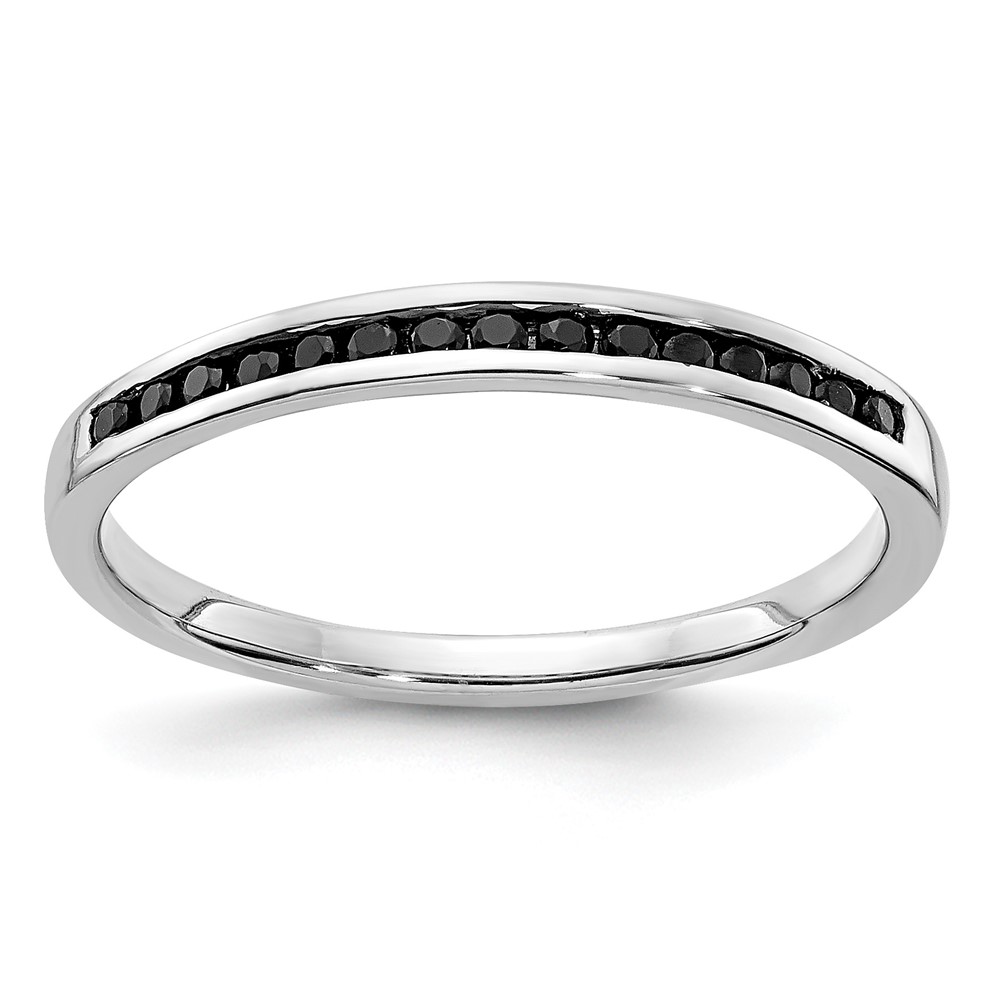 14k White Gold Black Diamond Channel Band (RM5623-BK-016-WA)