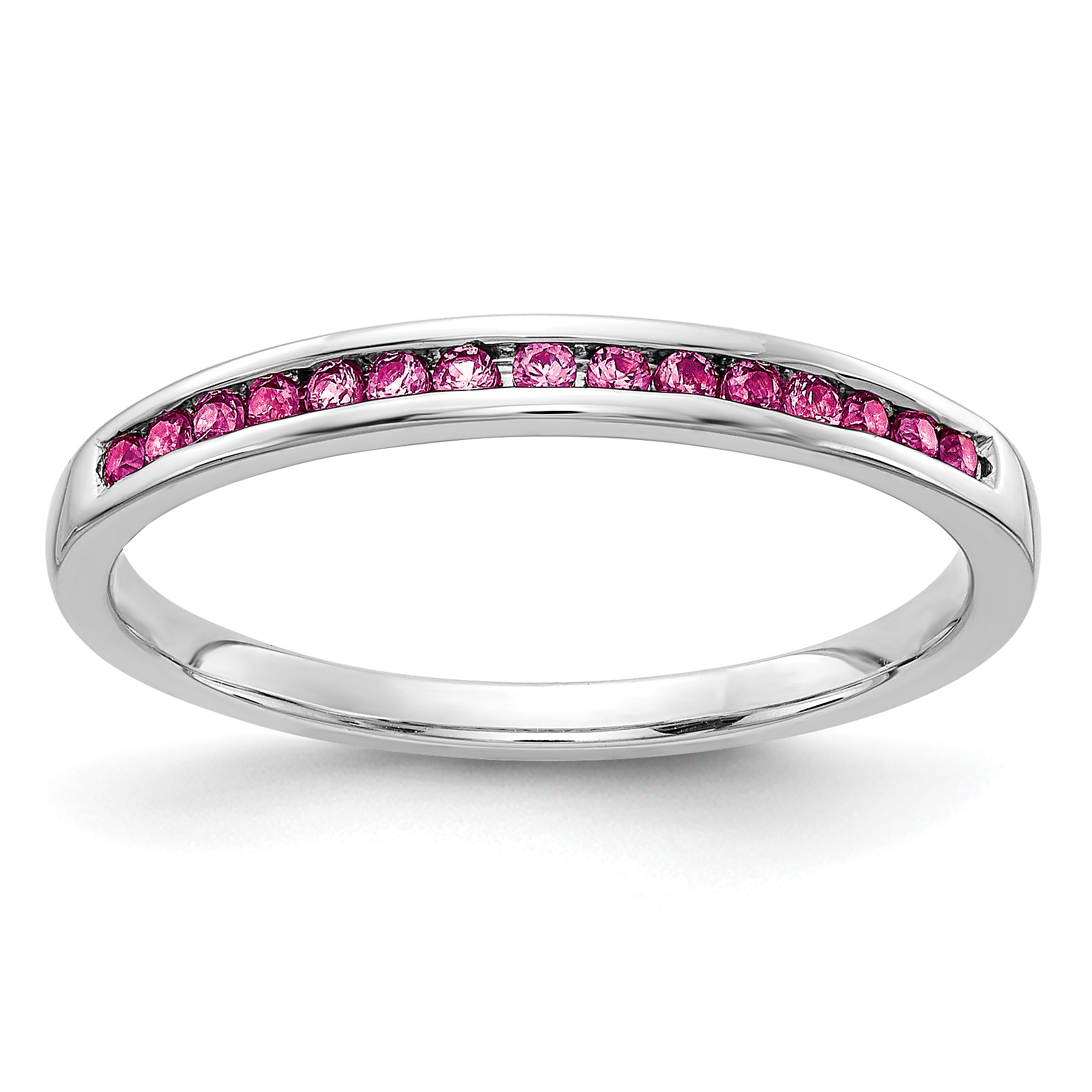 14k White Gold Pink Sapphire Channel Band (RM5623-PS-W)