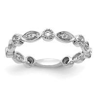 14K White Gold 0.20 Carat Lab Grown Diamond VS SI+ G+ Complete Fashion Band view 1