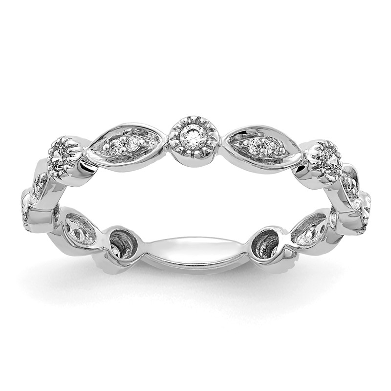14k White Gold 1/5 carat Lab Grown Diamond VS/SI+ G+ Complete Fashion Band
