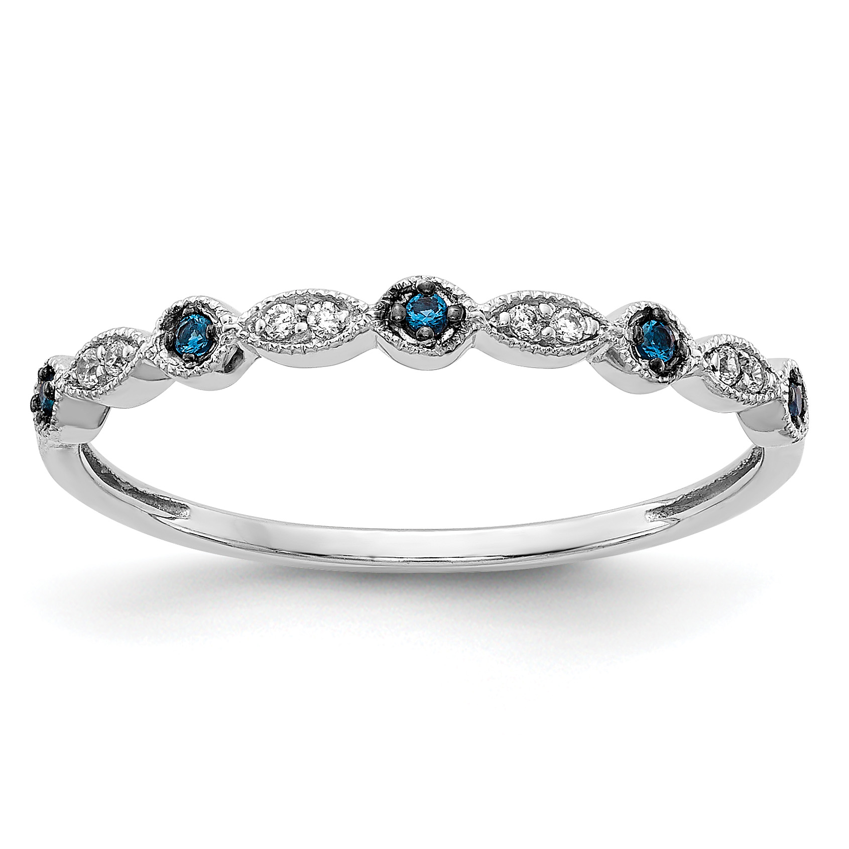 10k White Gold Blue/White Diamond Fancy Band (RM5625-BD-006-1WA)