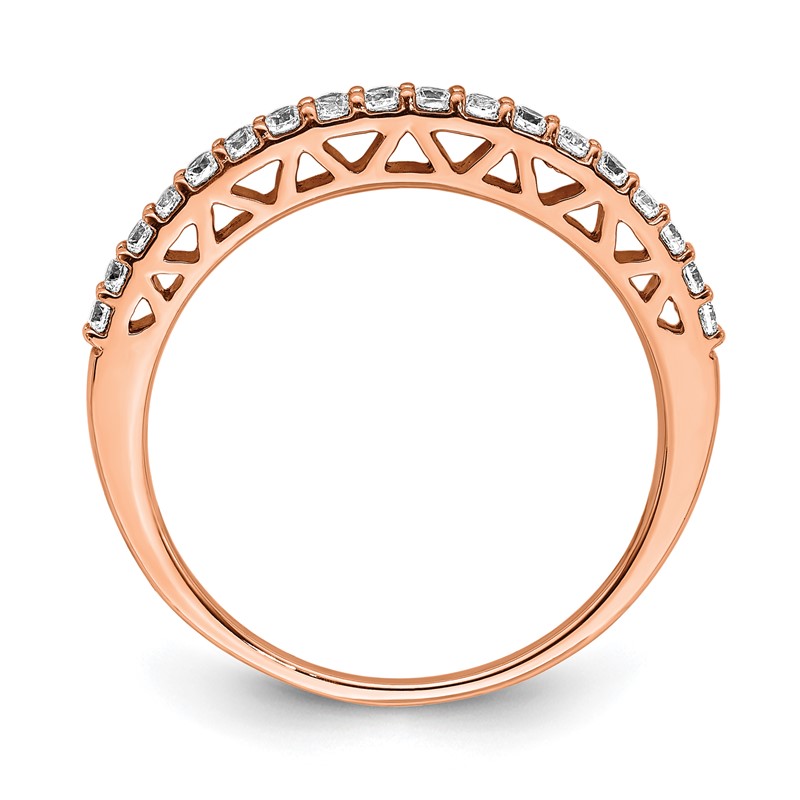 14k Rose Gold 1/4 carat Lab Grown Diamond VS/SI+ G+ Complete Wedding Band