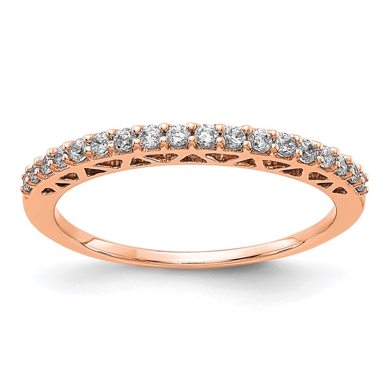 14k Rose Gold 1/4 carat Lab Grown Diamond VS/SI+ G+ Complete Wedding Band