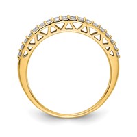 14K Yellow Gold 0.25 Carat Lab Grown Diamond VS SI+ G+ Complete Wedding Band view 2
