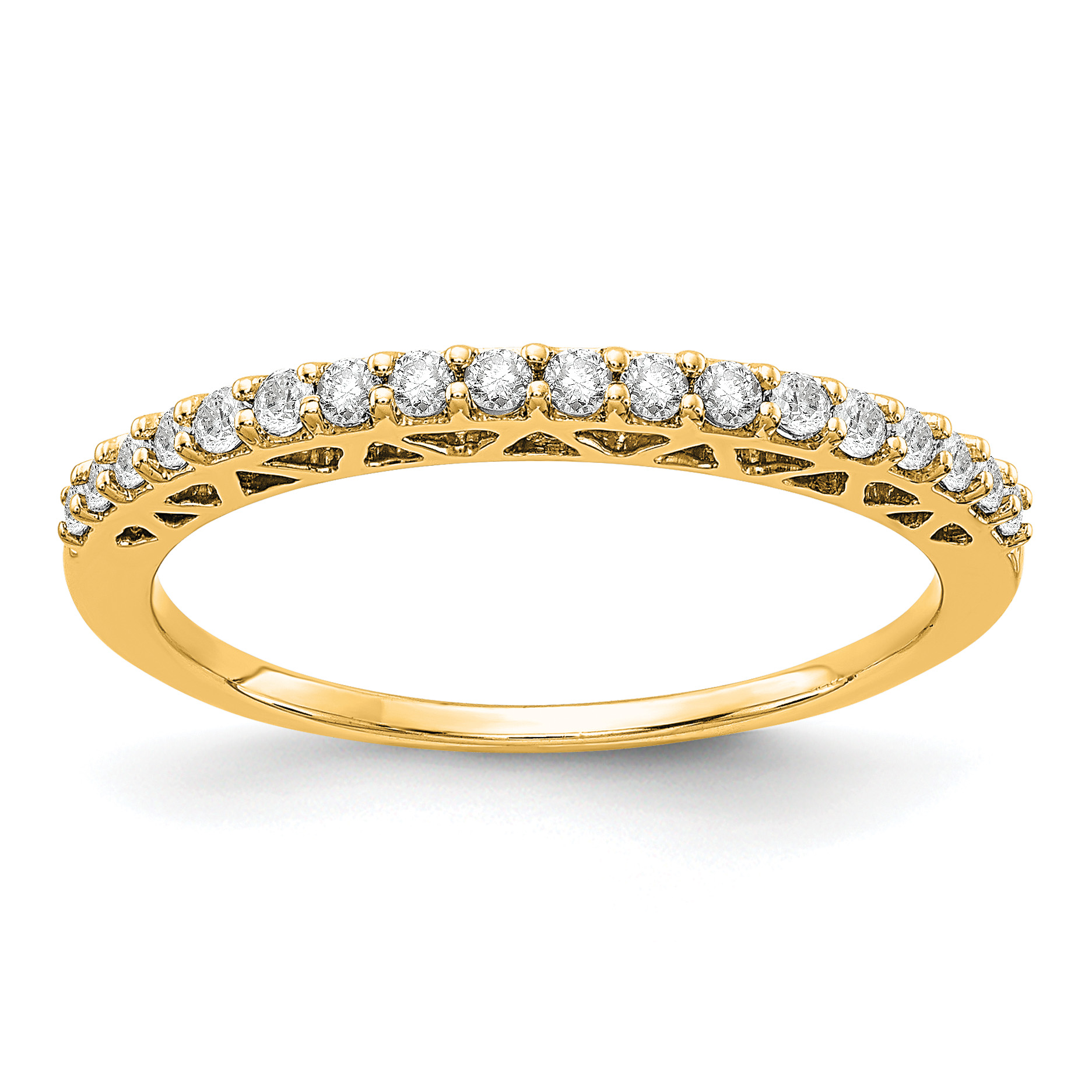 14k 1/4 carat Lab Grown Diamond VS/SI+ G+ Complete Wedding Band (RM5626-025-7YLG)
