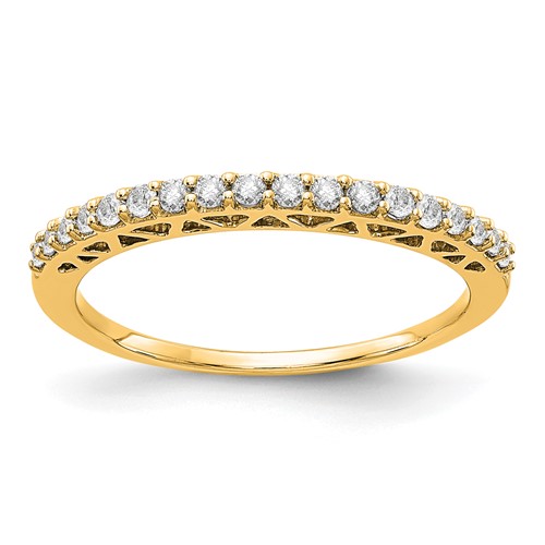 14K Yellow Gold 0.25 Carat Lab Grown Diamond VS SI+ G+ Complete Wedding Band