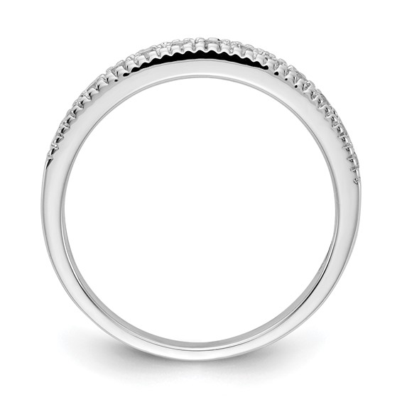 14k White Gold 3mm 3/8 carat Diamond Beaded Edge Band