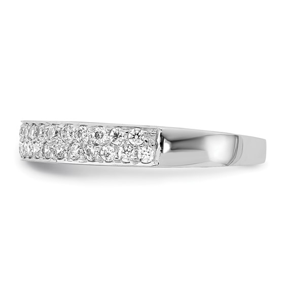 14k White Gold 2-row Diamond Band