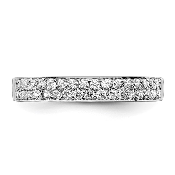 14k White Gold 2-row Diamond Band