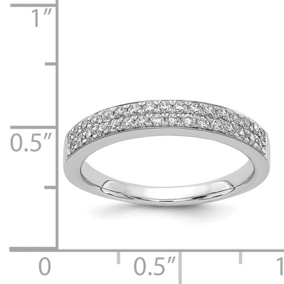 14k White Gold 2-row Diamond Band