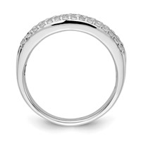 14K White Gold 0.50 Carat Lab Grown Diamond VS SI+ G+ Complete Triple Row Fashion Band view 2