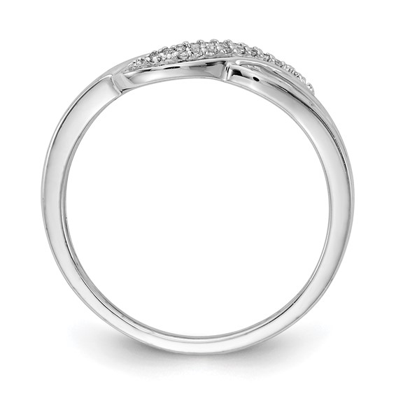 14k White Gold 1/15 carat Diamond Wave Fashion Ring