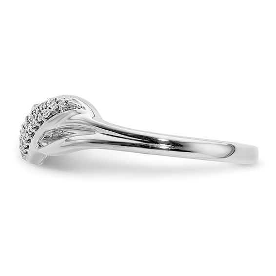 14k White Gold 1/15 carat Diamond Wave Fashion Ring