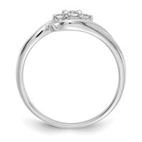 14K White Gold 0.10 Carat Lab Grown Diamond VS SI+ G+ Complete Three Stone Ring view 2