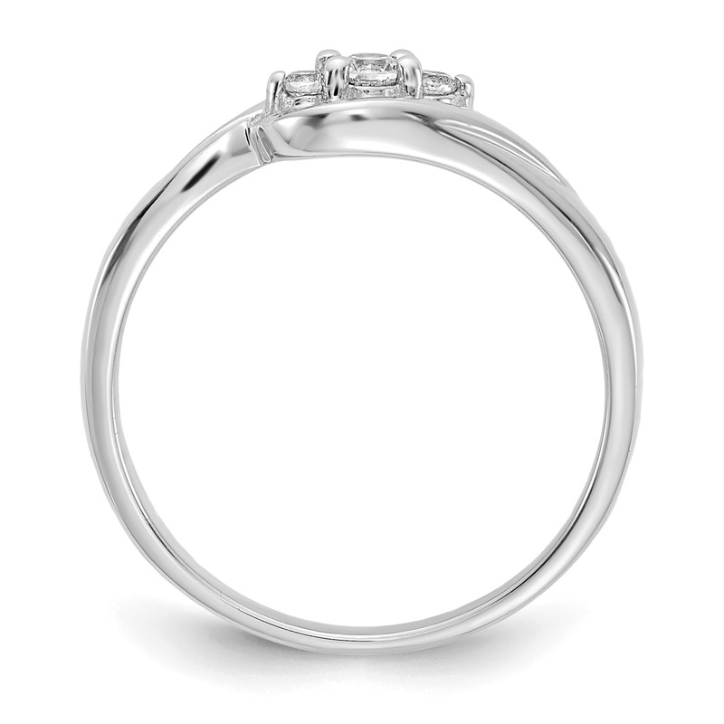 14k White Gold 1/10 carat Lab Grown Diamond VS/SI+ G+ Complete Three Stone Ring