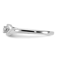 14K White Gold 0.10 Carat Lab Grown Diamond VS SI+ G+ Complete Three Stone Ring view 4