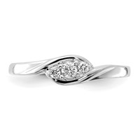 14K White Gold 0.10 Carat Lab Grown Diamond VS SI+ G+ Complete Three Stone Ring view 5