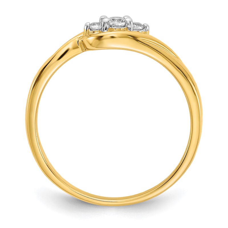 14k 1/10 carat Lab Grown Diamond VS/SI+ G+ Complete Three Stone Ring
