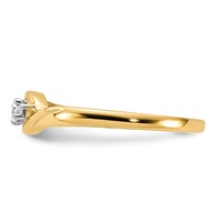 14K Yellow Gold 0.10 Carat Lab Grown Diamond VS SI+ G+ Complete Three Stone Ring view 3