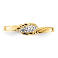 14K Yellow Gold 0.10 Carat Lab Grown Diamond VS SI+ G+ Complete Three Stone Ring view 4