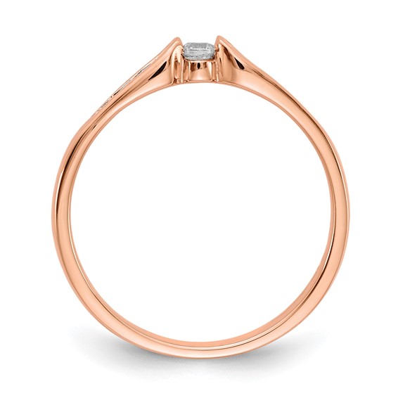 14k Rose Gold 1/8 carat Diamond Ring