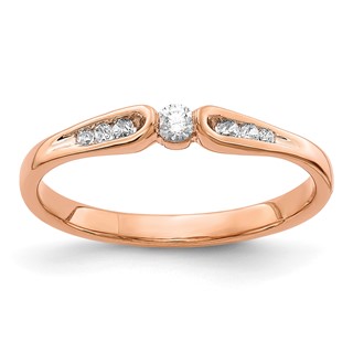 14k Rose Gold 1/8 carat Diamond Ring