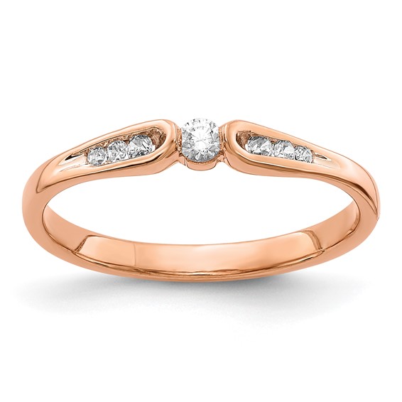14k Rose Gold 1/8 carat Diamond Ring