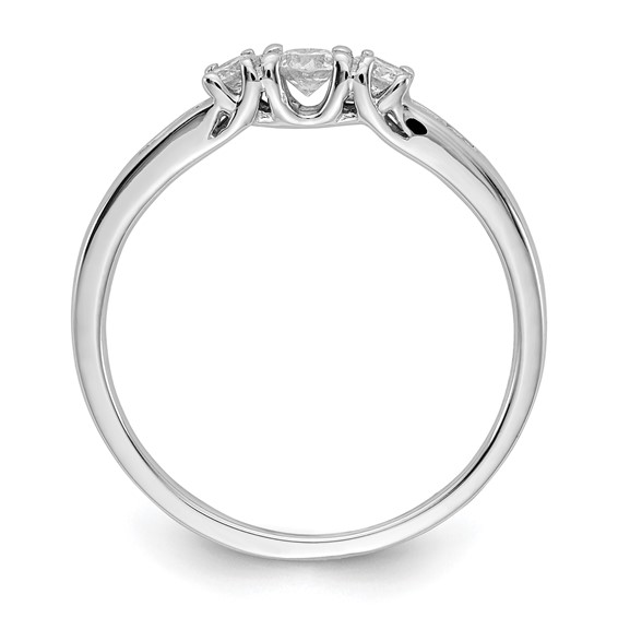 14k White Gold 3-Stone 1/4 carat Diamond Ring