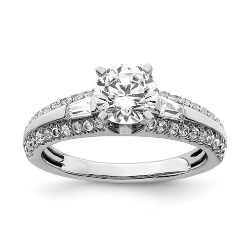Alloy & CZ Semi-mount Engagement Ring
