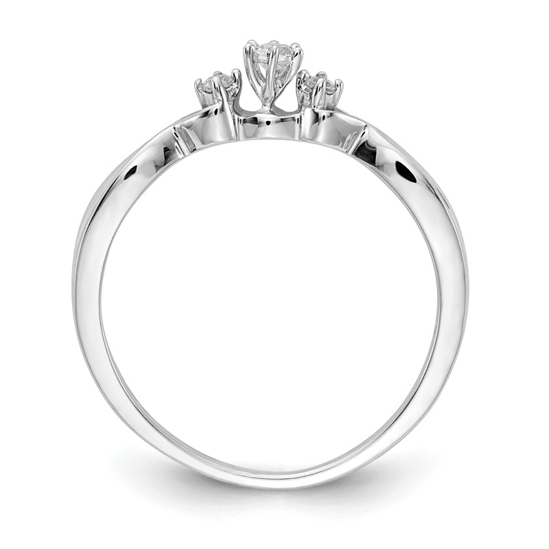 14k White Gold 1/10 carat Lab Grown Diamond VS/SI+ G+ Complete Petite Engagement Ring