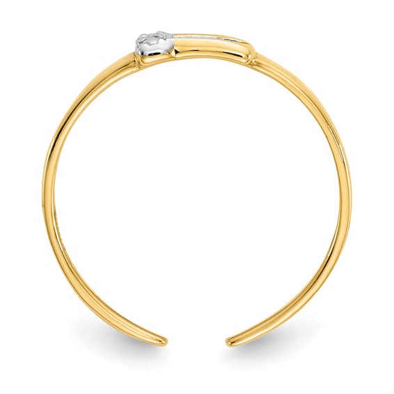 14k .01 carat Diamond Buckle Toe Ring