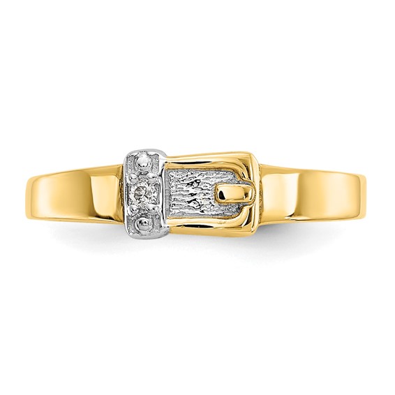 14k .01 carat Diamond Buckle Toe Ring