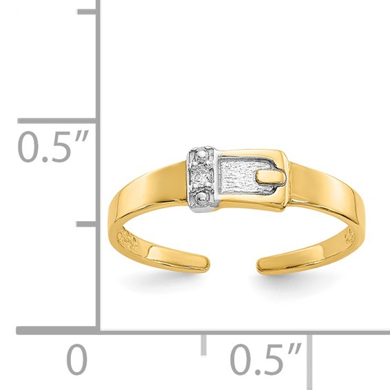 14k .01 carat Diamond Buckle Toe Ring