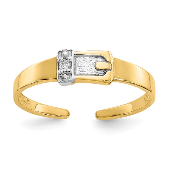 14k .01 carat Diamond Buckle Toe Ring