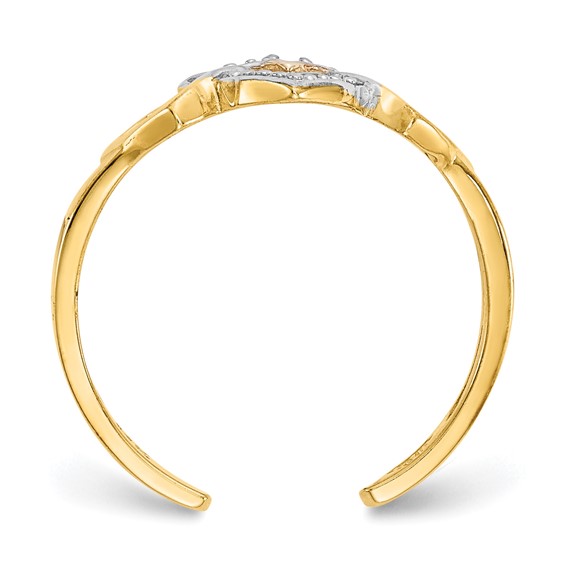 Gold Polished Heart Toe Rings