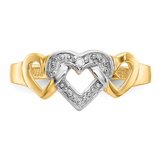 Gold Polished Heart Toe Rings