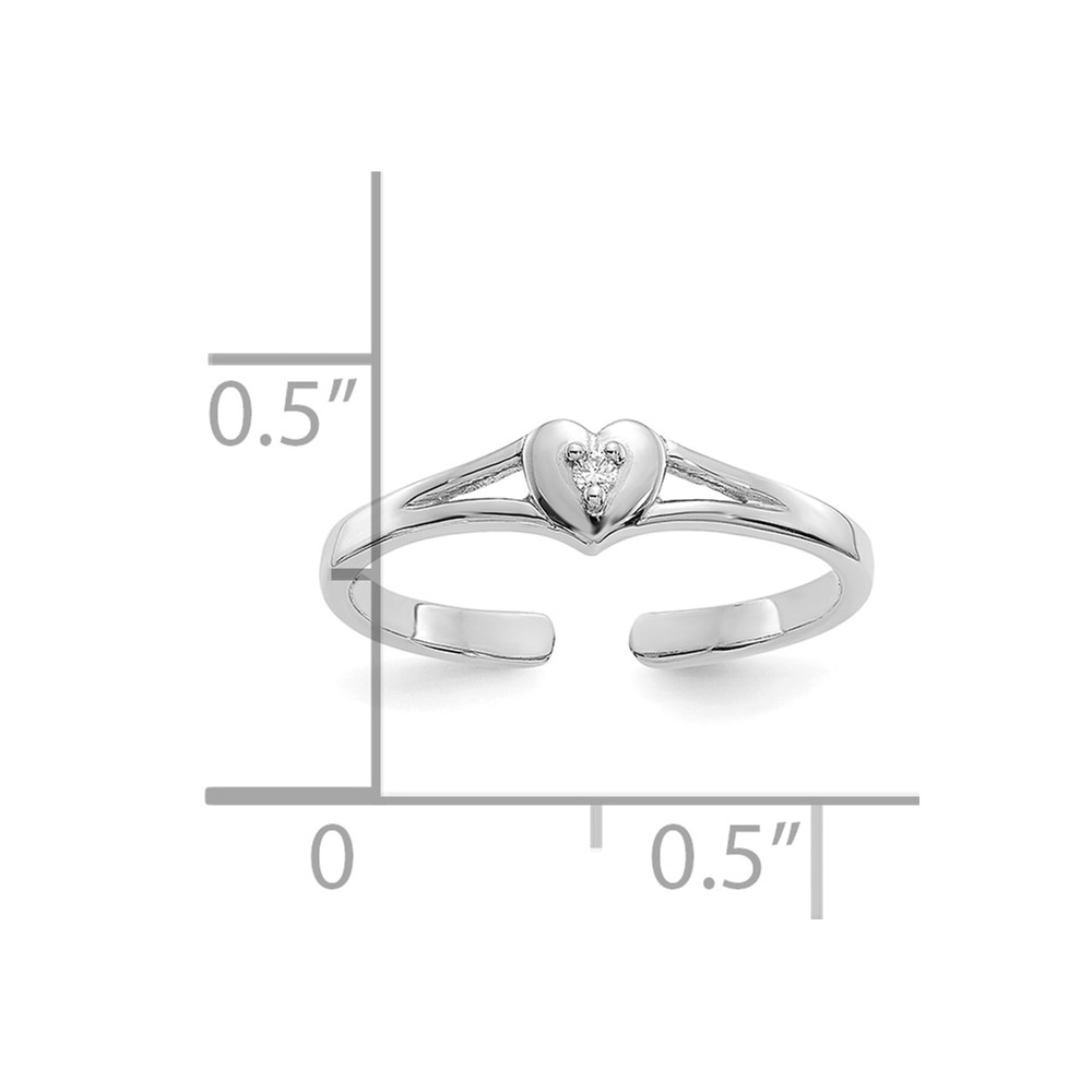 10K White Gold .01ct Diamond Heart Toe Ring (RM5652-001-1WA)