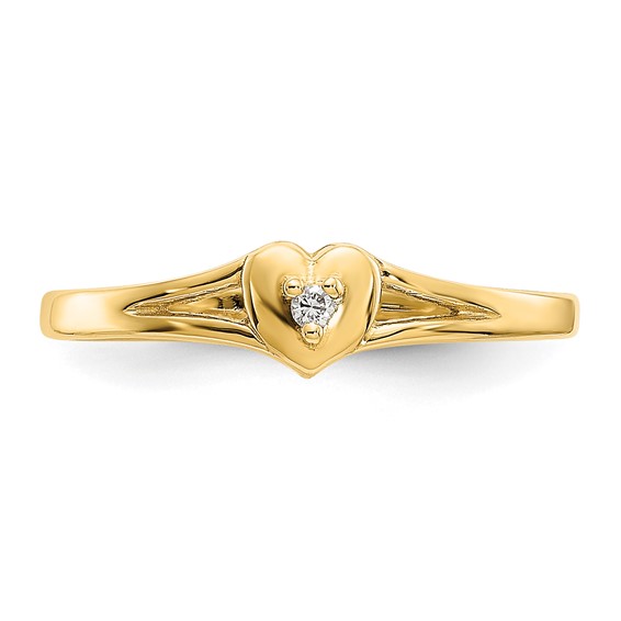 Gold Polished Diamond and Heart Toe Rings