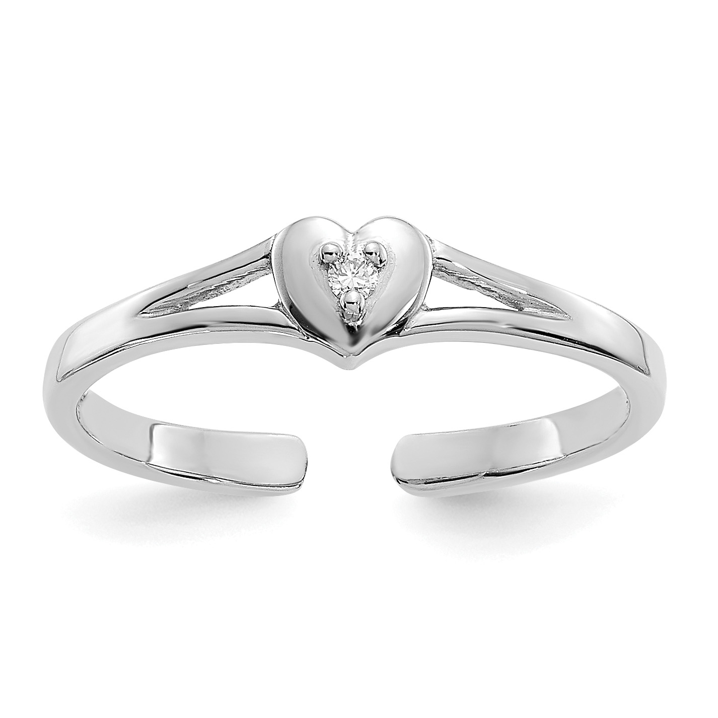 14k White Gold .01ct Diamond Heart Toe Ring (RM5652-001-WA)
