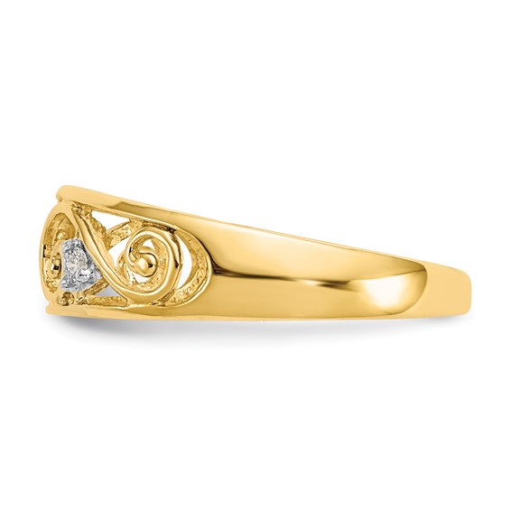 Gold Polished Diamond Scroll Toe Rings