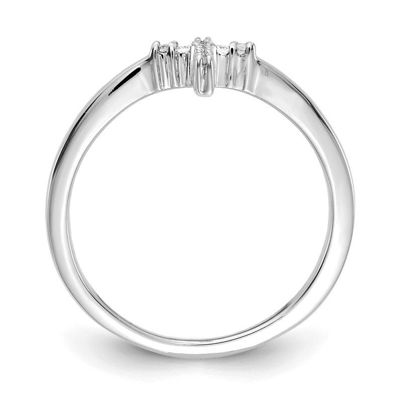 14k White Gold 1/15 carat Lab Grown Diamond VS/SI+ G+ Complete Cross Ring