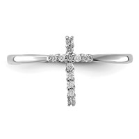 14K White Gold 0.07 Carat Lab Grown Diamond VS SI+ G+ Complete Cross Ring view 5
