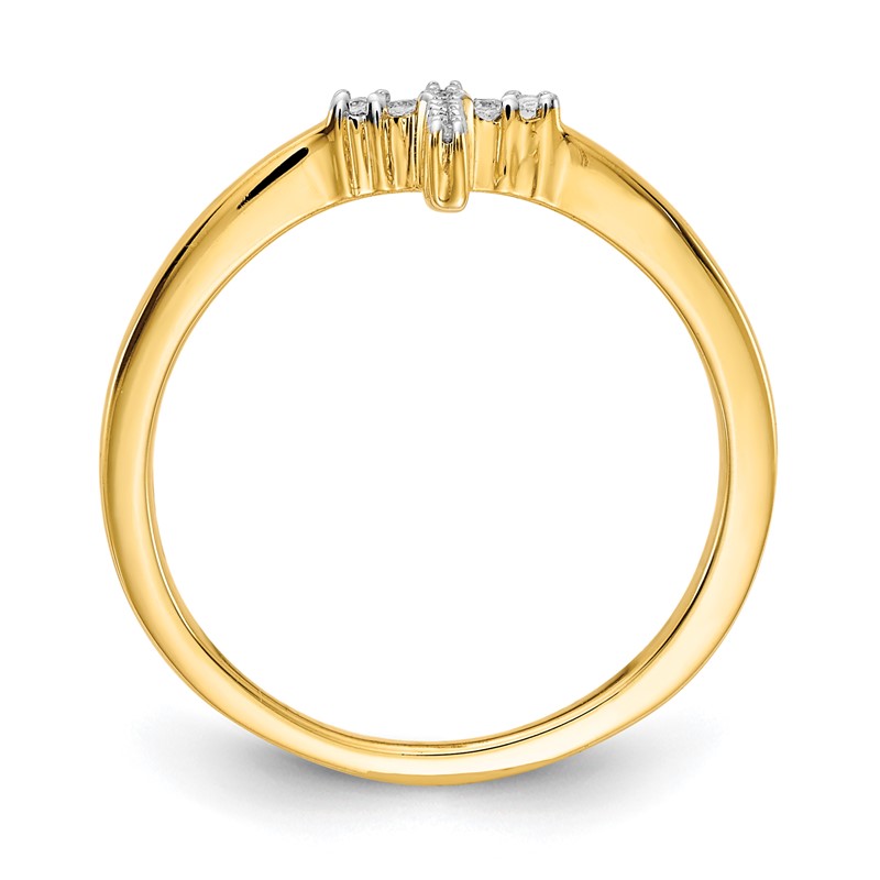 14k 1/15 carat Lab Grown Diamond VS/SI+ G+ Complete Cross Ring