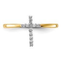 14K Yellow Gold 0.07 Carat Lab Grown Diamond VS SI+ G+ Complete Cross Ring view 5