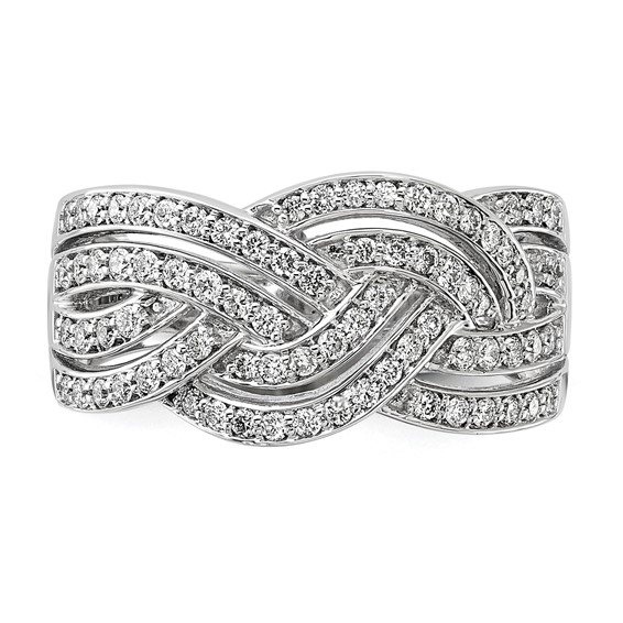 14k White Gold Woven 1/2 carat Diamond Ring