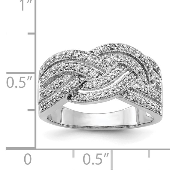 14k White Gold Woven 1/2 carat Diamond Ring