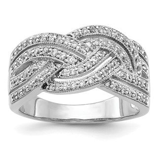 14k White Gold Woven 1/2 carat Diamond Ring